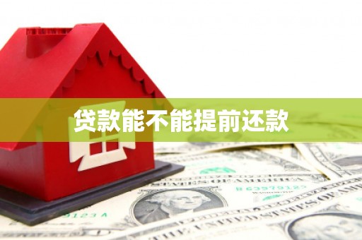 怒江贷款能不能提前还款
