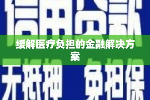 怒江缓解医疗负担的金融解决方案